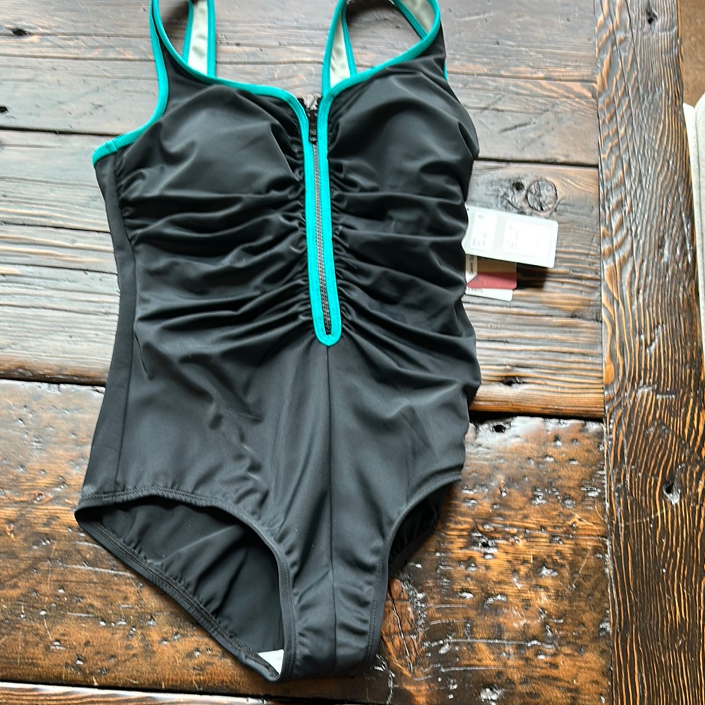 Reebok Jade And Black Swimsuit Size 8